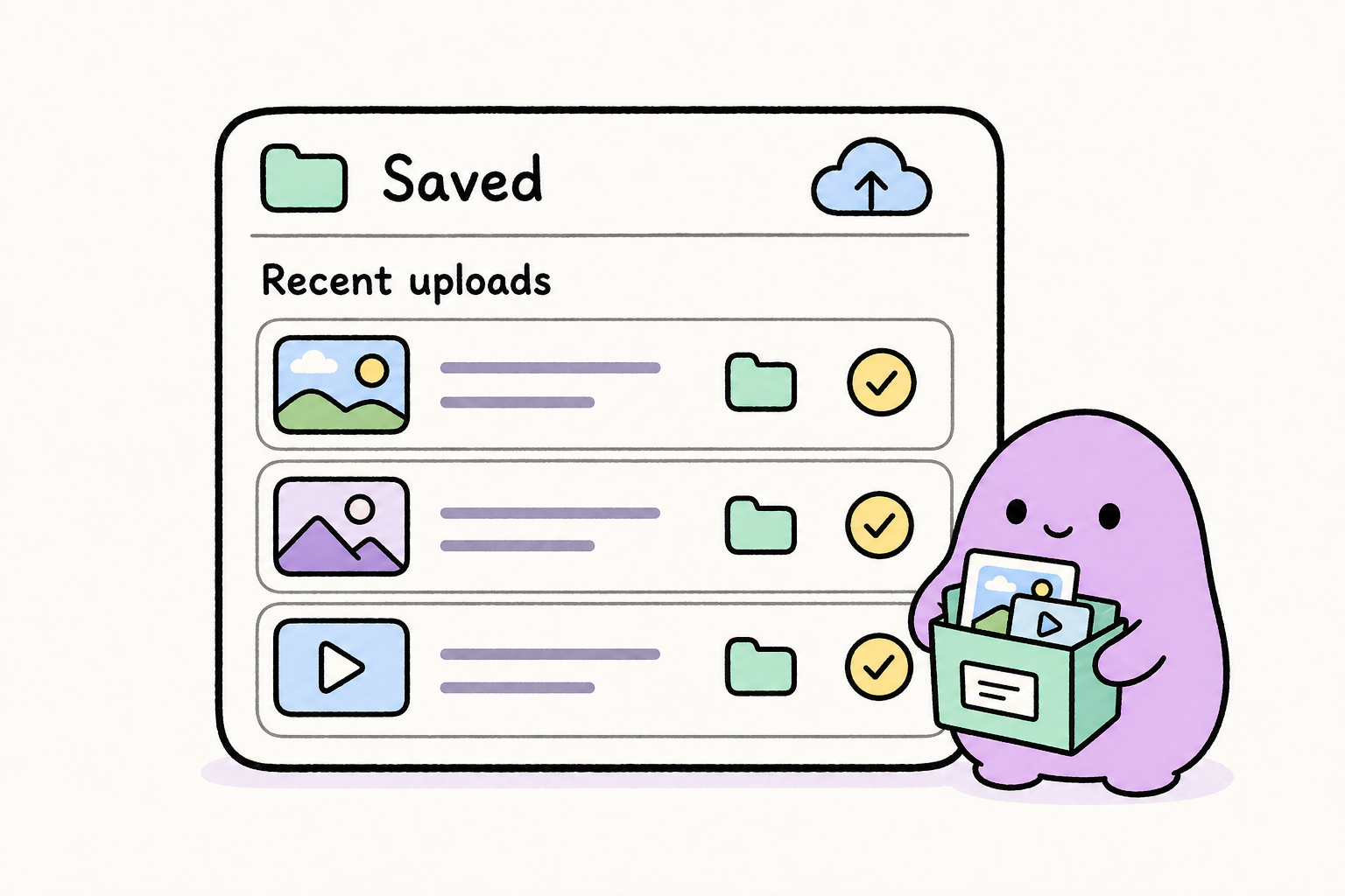 Check recent saved uploads